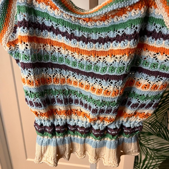 Line & Dot Multicolored Jenn Crochet Tank Size Medium - Picture 4 of 10